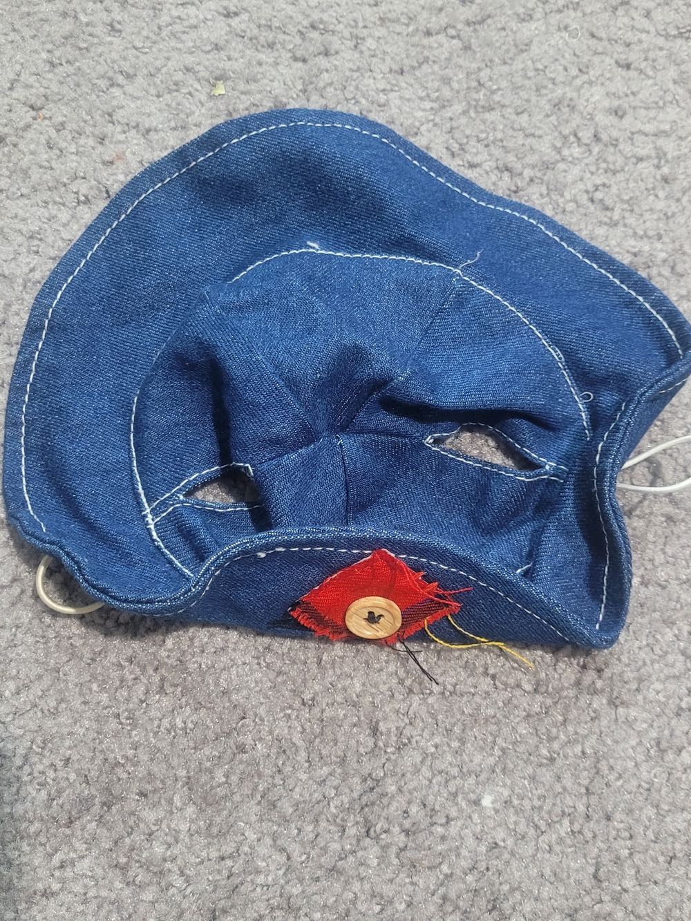 Build-A-Bear Blue Denim Hat with Red Accent